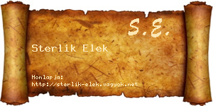Sterlik Elek névjegykártya